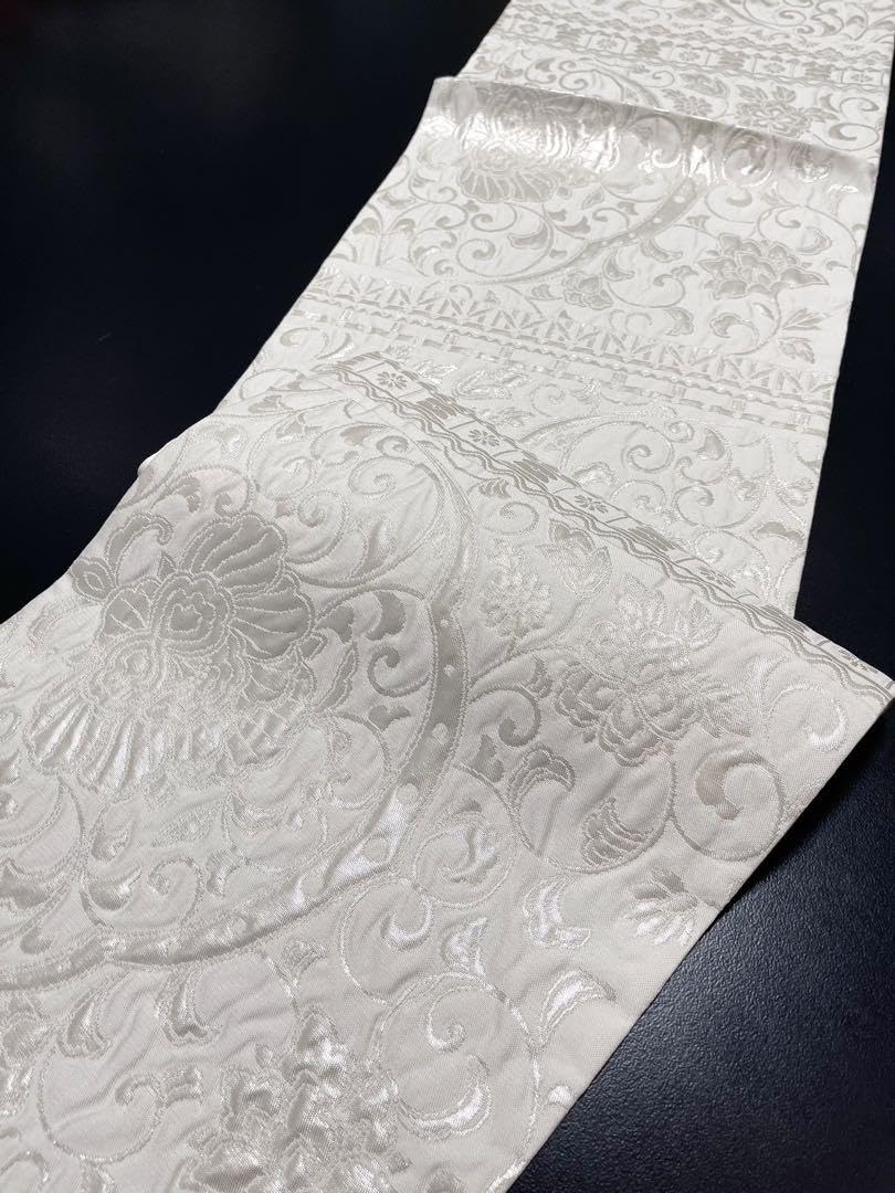 Amazon.co.jp: お仕立て付きふくれ織更紗唐草西陣織袋帯オフ